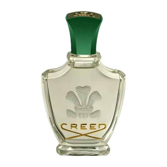 Creed Fleurissimo Eau de Parfum 75ml — clear glass flacon with emerald green cap and gold Creed emblem
