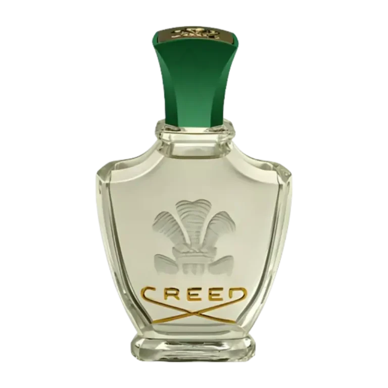 Creed Fleurissimo Eau de Parfum 75ml — clear glass flacon with emerald green cap and gold Creed emblem